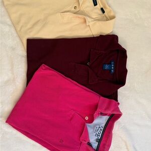 Bundle of 3 Izod Men’s Polo Shirt Trio - Hot Pink, Burgundy, Butter Cream